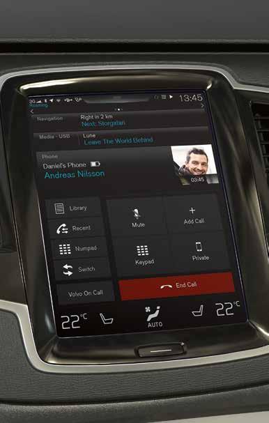 KOPPLA EN TELEFON TILL BILEN Koppla en Bluetooth-aktiverad telefon till bilen för att från bilen kunna ringa, skicka/ta emot meddelande, strömma media och koppla upp bilen till internet.