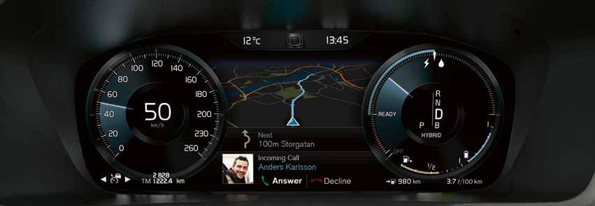05 RINGA UPP, TA EMOT OCH AVSLUTA TELEFONSAMTAL Det är möjligt att ringa upp och ta emot samtal via bilen från en Bluetooth-ansluten telefon. Ringa upp via centerdisplayen 1.
