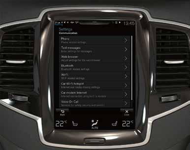 ANSLUTA TILL INTERNET Via Bluetooth Anslut till internet på samma sätt som när en telefon kopplas till bilen. Via Wi-Fi 1. Aktivera internetdelning i telefonen. 2.