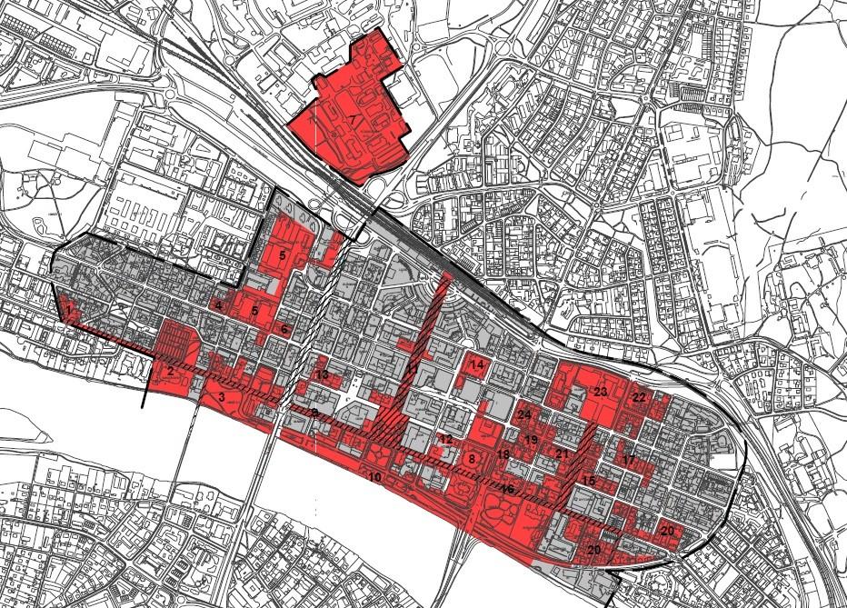 2 Kvarterets läge i Umeå Sammanfattning Detaljplanens genomförande bedöms endast medföra en viss inverkan på riksintresset.