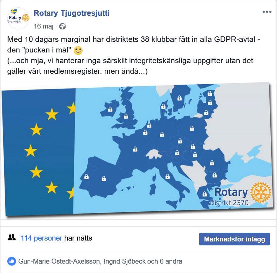 Distriktsinstruktören utbildade inkommande presidenter vid distriktets PETS i Nynäshamn den 14 april 2018.