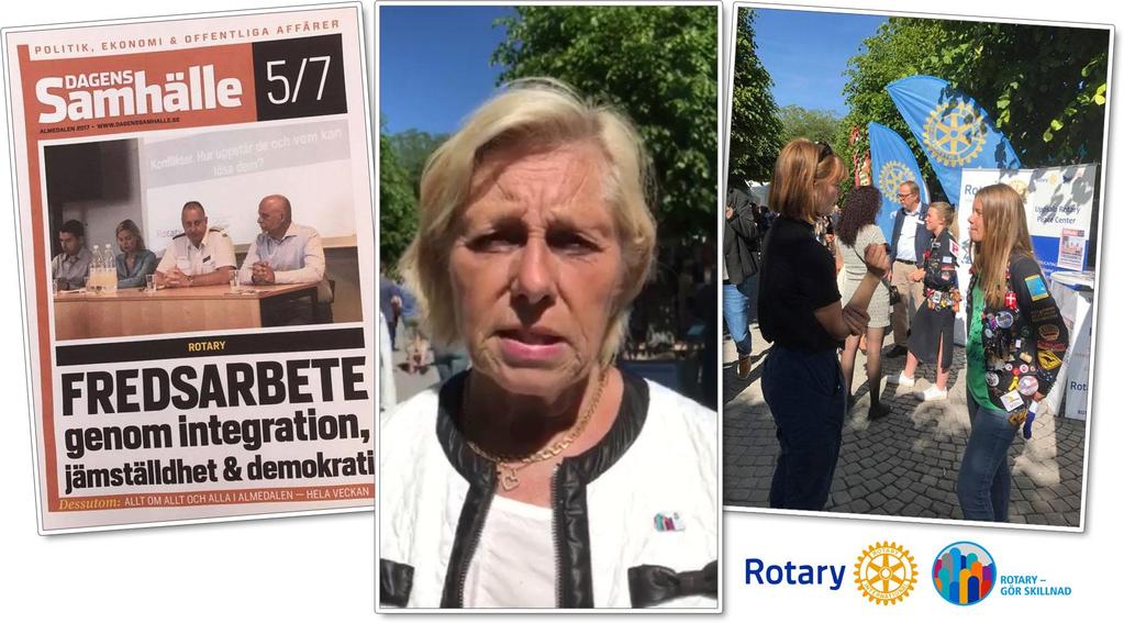 Speciella händelser under året Rotary i Almedalen Vår utbytesstudent från Mexico som bott i Slite under året och vår hemvändare från Alaska deltog och berättade om hur det är att vara utbytesstudent.