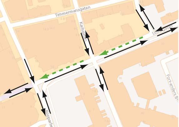 Kopparbergsvägen/Munkgatan samt Kopparbergsvägen/Södra Ringvägen. Därtill räknades även antalet cyklister och fotgängare på korsningarnas samtliga övergångställen och cykelpassager.