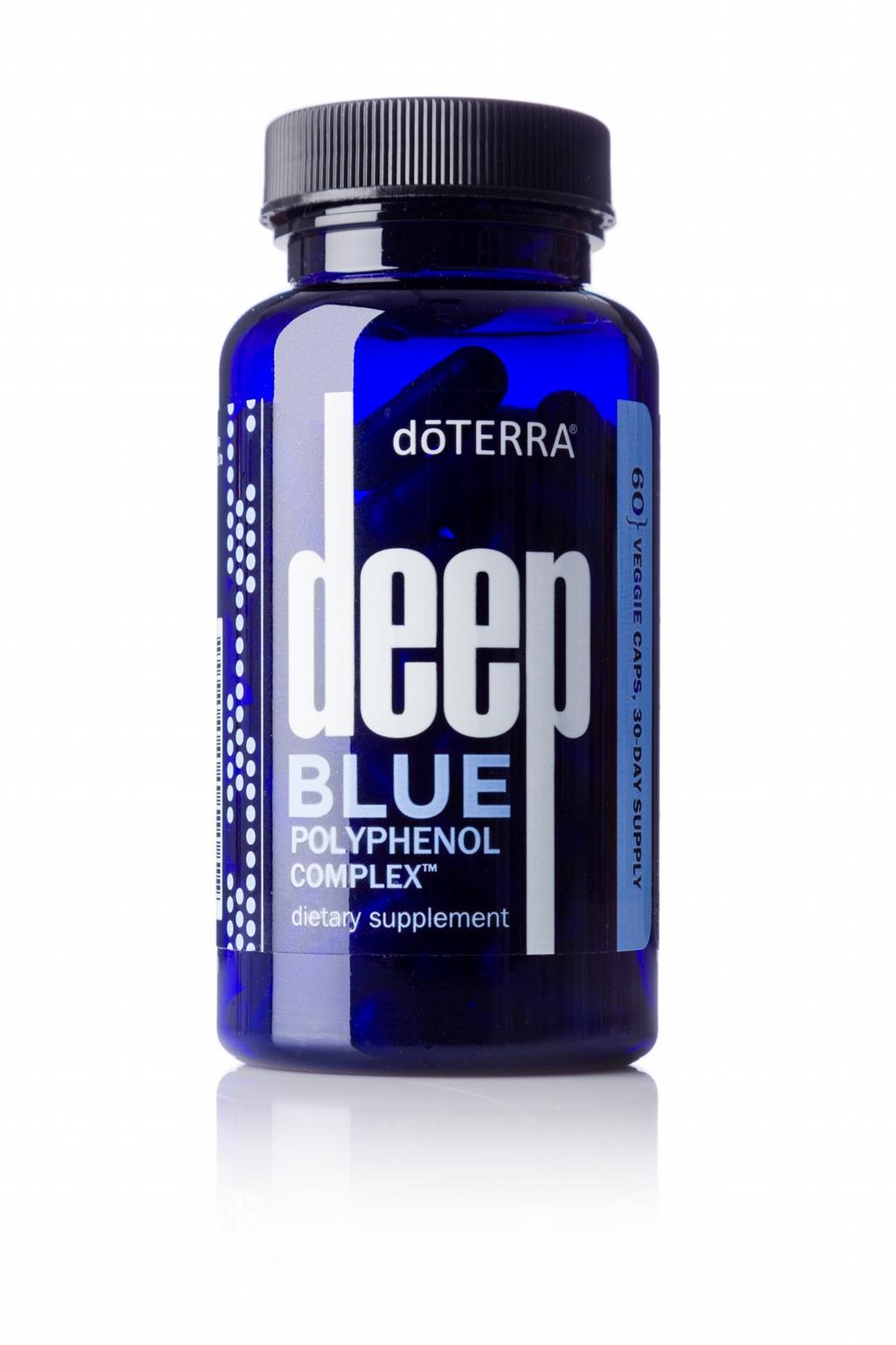 Deep Blue Polyphenol Complex Deep Blue Polyphenol Complex är ett kosttillskott som innehåller verkningsfulla polyfenoler för att lindra tillfällig värk och smärta och stödja välmående och funktion.