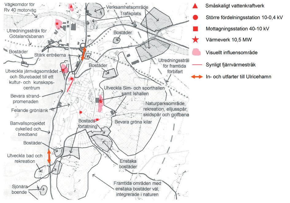 Figur 2. Planeringsförutsättningar för energisystemet t i redovisade. centrala Ulricehamn.