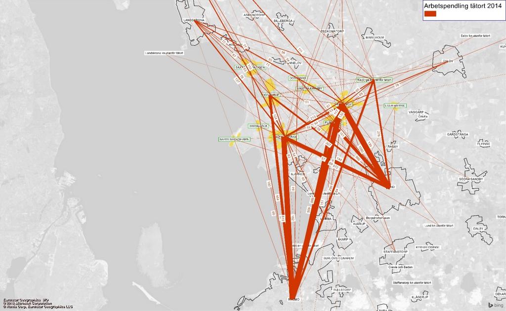 4 Trivector Traffic 1.3 Dagens situation (boende, pendling och kollektivtrafik) Boende Hofterup är kommunens fjärde största tätort med c:a 3 800 invånare och här bor många barnfamiljer.