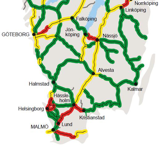 För Vaggeryd-Värnamo är det 6 tåg per dim. riktning kl.