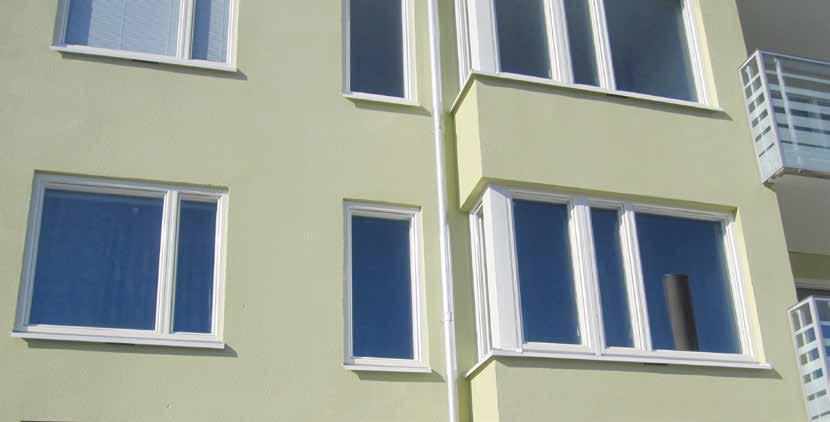 Fönsterbleck Anslutningar och tätningar är ej komplett redovisade utan skall utföras enligt vald materialleverantörs anvisningar.