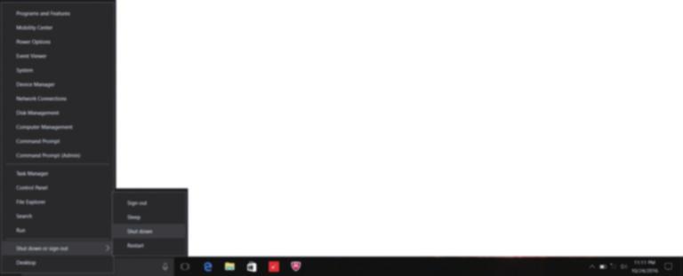Kapitel 2. Börja använda Windows 10 Stänga av datorn Om du inte ska använda datorn under en längre period stänger du av den.