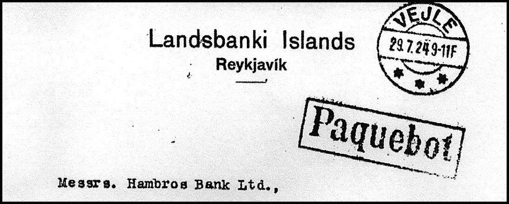 Paquebot: Storlek 47 X 15mm (Hosking 537) bara känd från 1924, se Figur 16 med tvåringad brostämpel. HASLE (Bornholm) En treringad 103 känd 1876 på 16aur brun.