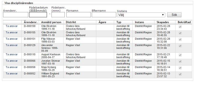 2 Överta ärende Du kan som administratör med tillgång till högre instans ta över ärenden. 1.