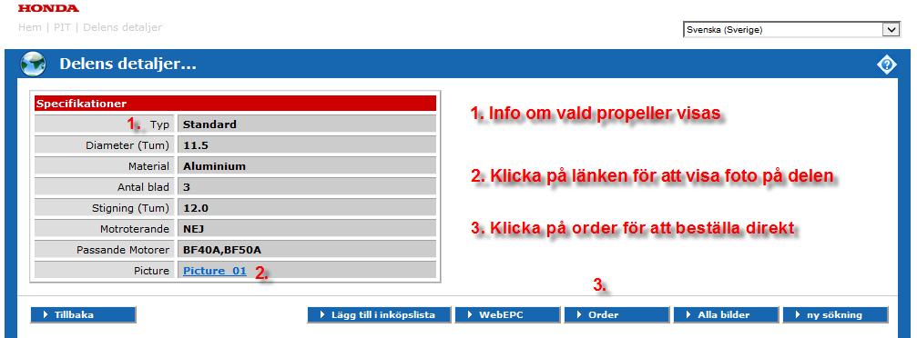 detta program, dels genom att klicka på en ikon i reservdelslistan Klicka på