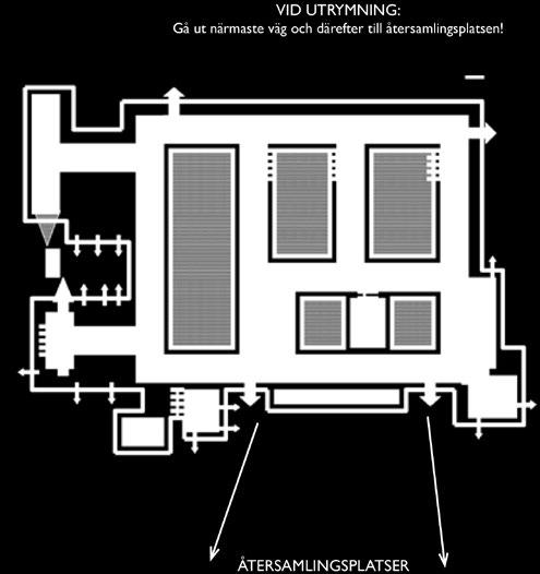 Om brand uppstår hörs brandlarm. BRAND- OCH UTRYMNINGSLARM Om larmet går ska alla som vistas i skolan lämna lokalerna. Utrymning sker via närmaste utrymningsväg till återsamlingsplatsen (skolgården).