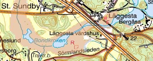 Bondkroken (Strängnäs kommun, Södermanlands län) Figur 56 visar Bondkroken, som ligger vid Råcksta å mellan Åkers styckebruk och