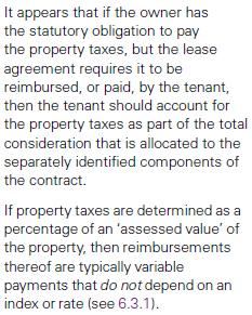 Sverige Fastighetsskatt som hyresvärden vidarefakturerar till hyrestagaren utgör en del av leasingavtalets betalningar, men den är i sig inte