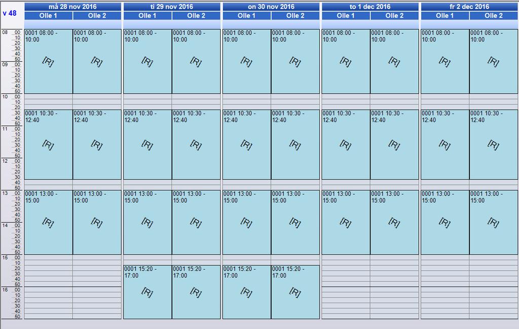 8.3 Parallella preblock 1. Välj rätt behandlare. 2. Går till arbetstider via Menyraden -> Verktyg > Inställningar Vald behandlare Tidbok arbetstider. 3.