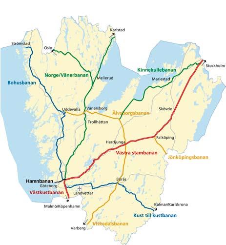 45 Bilaga 1 Kartor Järnvägar i Västra Götaland Järnvägar