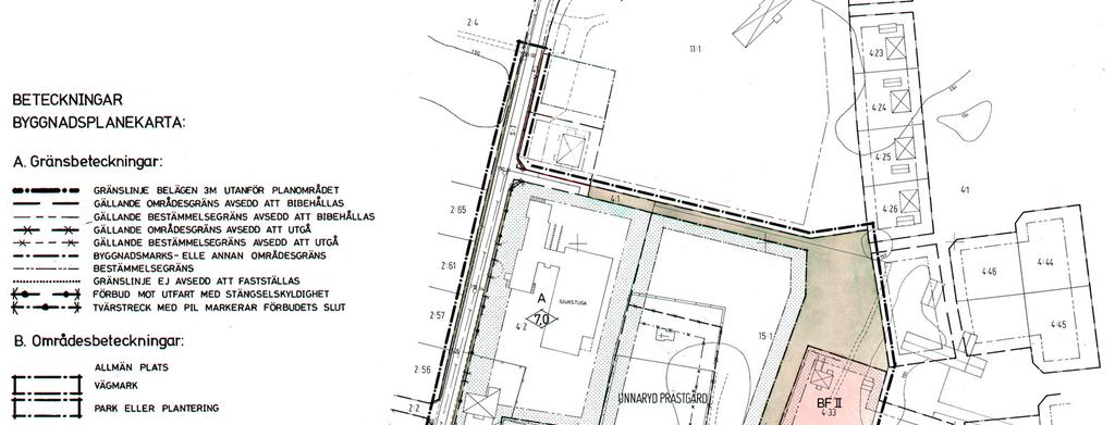 Planområdet Föreslaget planområde är ca 58 hektar stort och ligger centralt i Unnaryds samhälle.