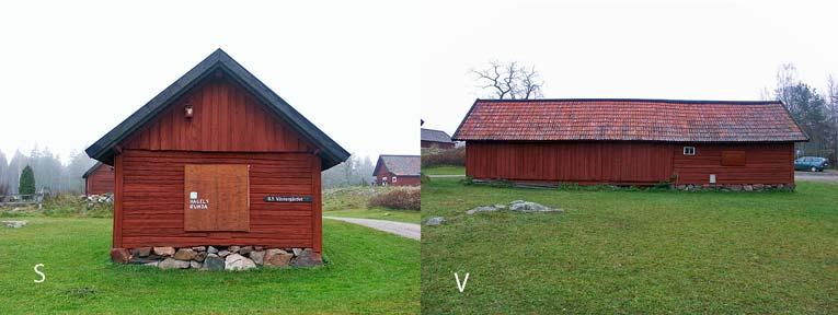 Att tänka på vid vård och underhåll Den timrade delen av byggnaden har tidigare varit fähus, vilket man kan se på den kalkade inredningen, det låga innertaket med skulle ovanför, fönsteröppningarna