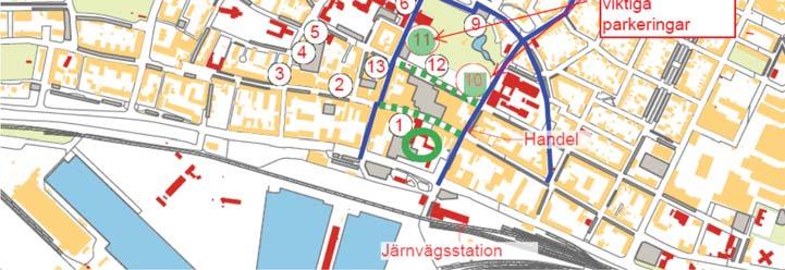 och möjlighet att låsa in cykeln kan motivera avstånd upp till 100 meter. Detaljplanen för järnvägsstationen uppfyller dessa principer.