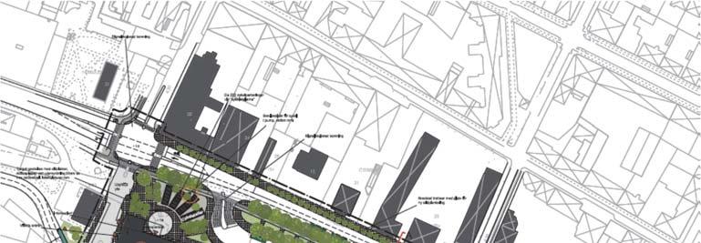 40 Mitt emot stationen på Järnvägsgatan kan det eventuellt vara möjligt att mellan befintlig bebyggelse foga in ett p-hus.