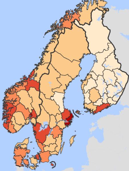 Figur: Regional potential index 2018.