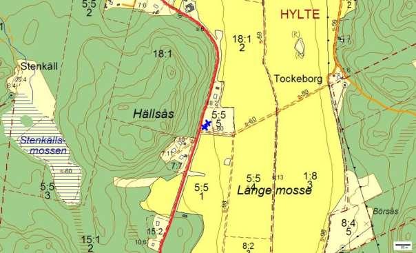 Trafikverkets övriga alléer och vägträd 948, Hällsås, HYLTE Vägträd ID på karta 12 Vägnummer N 948 Namn Hällsås, HYLTE Gammalt namn och ID - Östra sidan 2 ekar.