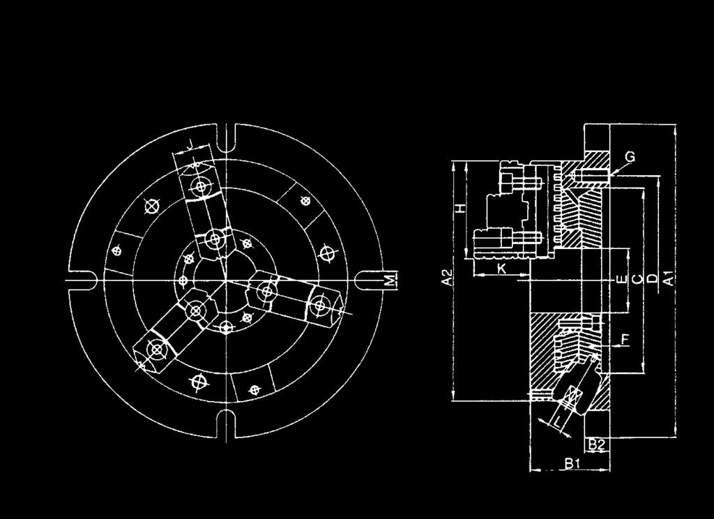 1,5x60 Modell A B C D E F G H J K L M R (kg) min - max Ø NT-07 193 78 155 172 58 5 3-M10 78 28 46 11 20 12 13,1 3200 Ø8-Ø235 NT-09 233 85 190 210 70 5,5 3-M12 92 32 52 12 25 14 21,2 2800