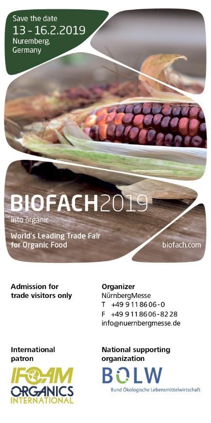 Aktuellt GLOBALT UPPSVING FÖR EKOSEKTORN - fler lantbrukare, större areal och växande marknad På BioFach 2018 presenterades den senaste globala statistiken för ekologiskt lantbruk och marknaden för
