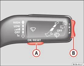 22 Instrumentpanel SEAT:s informationssystem Styrfunktioner för displayen på instrumentpanelen Inledning När tändningen är påslagen kan olika meddelanden visas på displayen på instrumentpanelen.