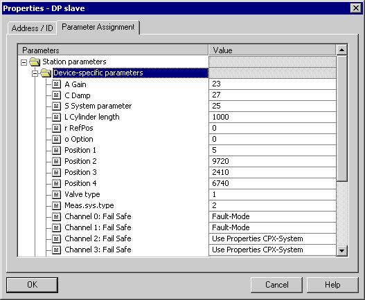 B. Konfiguration med CPX FEC eller CPX bussnoder Information Beroende på programversion hos CPX FB13 är antalet startparametrar begränsat. Beakta informationen i manu alen till CPX FB13.