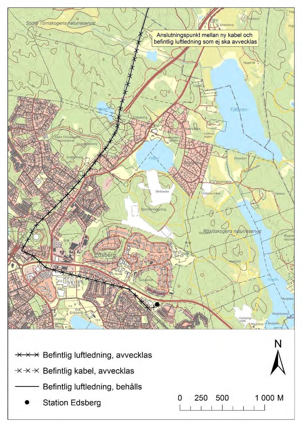 Figur 1.1 Befintlig ledning som ska avvecklas 1.