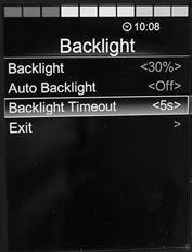 Menystruktur Backlight (varaktighet för