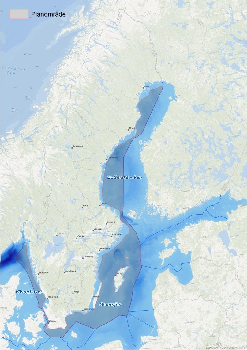 Föreberdelser för havsplaneringen i tre planområden: