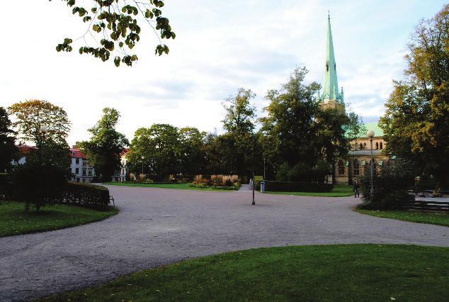 Figur 45: Haga kyrkoplan är en välbevarad parkmiljö som visar på park- och stadsplaneidealen från 1800- talets senare del, och har höga kulturhistoriska värden.