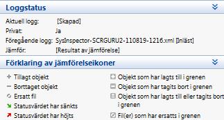 Alla jämförelseloggar kan sparas i en fil och öppnas vid ett senare tillfälle. Exempel Skapa och spara en logg där ursprunglig information om systemet registreras i en fil som heter gammal.xml.