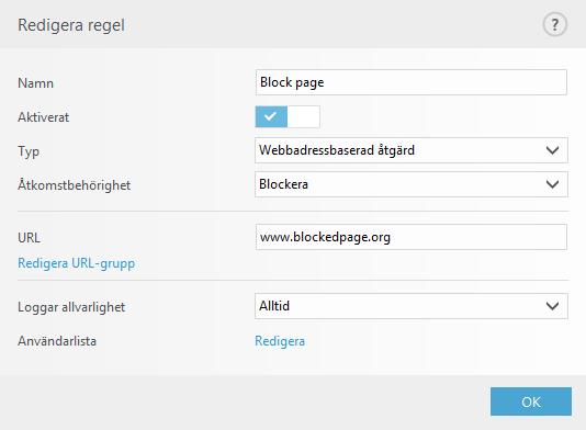 vill ta bort en regel permanent om du vill använda den i framtiden. Regler sorteras i prioriteringsordning, med högre prioriterade regler överst.