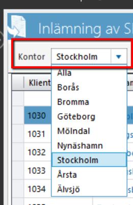 Skapandet av filer till Skatteverket och inlämning För att sen skapa inlämningen på de deklarationer som är i bockade att lämnas in så klickar du på Ny inlämning och då