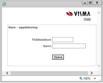 Här rapporterar du in födelsedatum och namn på barn som du enligt lag har rätt att vara ledig för (föräldrapenning, pappadagar och vård av sjukt