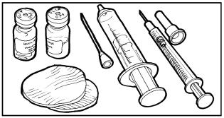 Förberedelser Samla ihop de nödvändiga sakerna innan du börjar: - En injektionsflaska med Omnitrope 1,3 mg/ml pulver för injektionsvätska, lösning.
