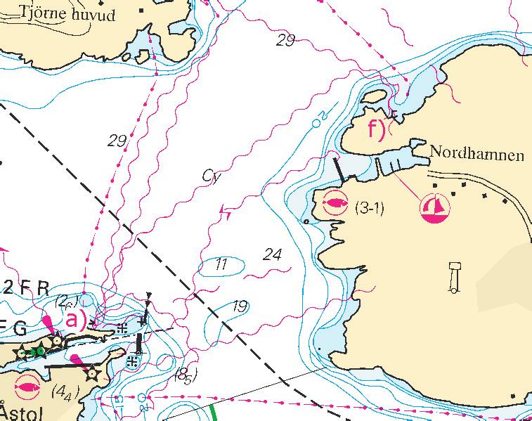 Nr 314 16 * 6504 Sjökort/Chart: 9321 Sverige. Kattegatt. Marstrand. Åstol - Stora Dyrön. Sjökabel. En sjökabel har lagts ut mellan Åstol och Stora Dyrön.