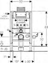 5 8097664 4 647 5 809 10 4025416857754 Geberit Duofix Sigma inbyggnadsfixtur för vägghängd WC, 112 cm, justerbar höjd 100 42 5 R½ Installationselement för vägghängd WC med Geberit Sigma