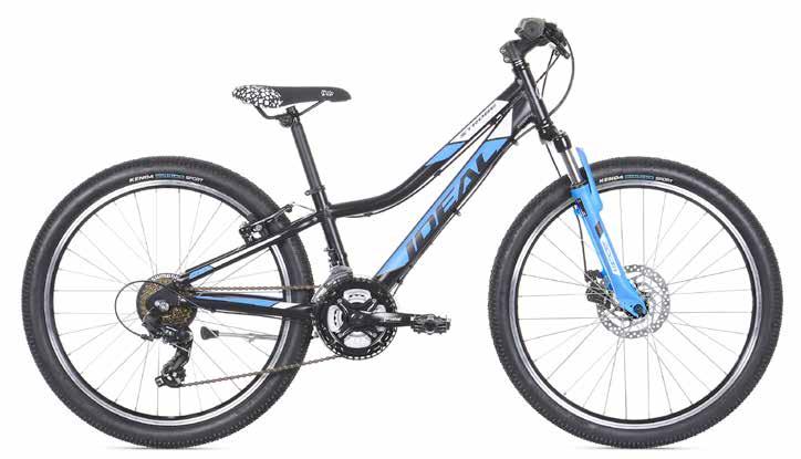 6061 T4/T6, 28 cm, Svart/blå/vit Gaffel: Zoom 410E 40 mm Växel: Shimano