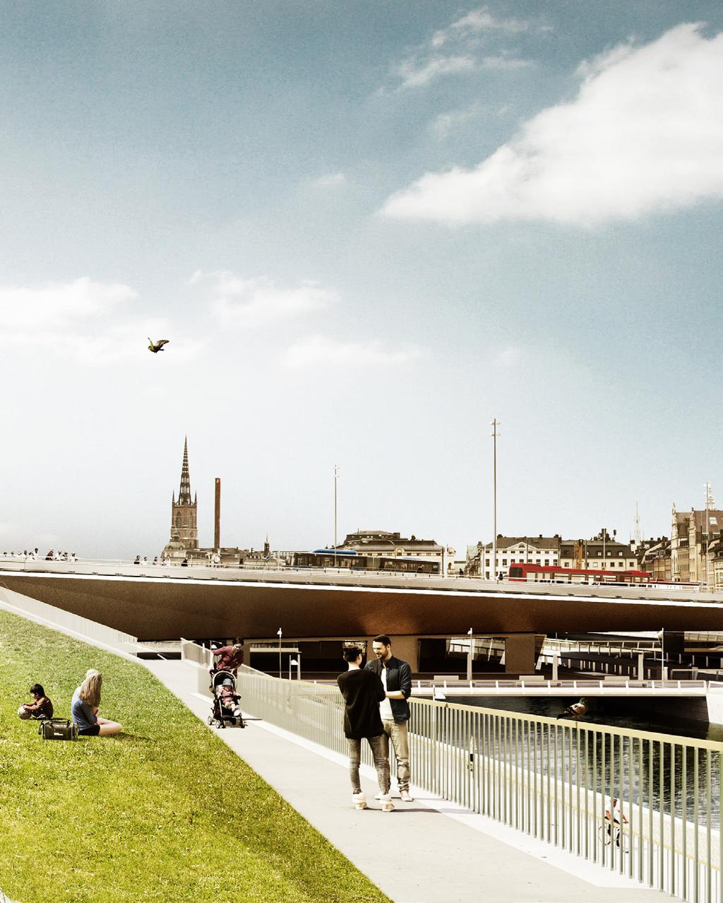 Nya Slussen Fler mötesplatser Mer plats för gående, cyklister