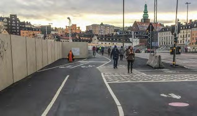 och tillbaka mot Södermalm. Vid mättillfällena var lufttemperaturen ca +10 C och väglaget klassades som fuktig barmark. Figur 51.