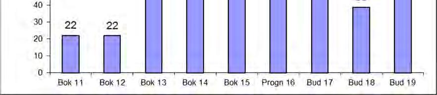 -19- Investeringar Nettoinvesteringar är stora under 2015-2016 men även samtliga år 2013-2019 är de betydligt större än vad vi finansiellt har råd med.