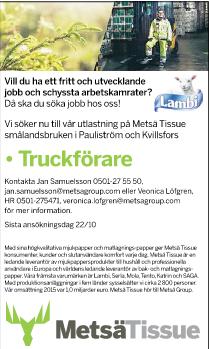 Samannonsering Platsannonsen är ett exempel på hur du kan stärka bilden av Vetlanda som arbets-, boende- eller besöksplats.