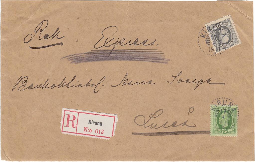 År 1910 ingick Djursholm ännu inte i Stockholms lokalportoområde. Därför krävdes inrikes brevporto.