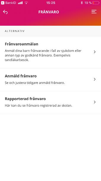 2 (5) Frånvaro Om du har fler än ett barn i vår verksamhet så kommer du efter inloggning till denna vy (2). Från denna sida har du möjligheten att anmäla frånvaro på mer än ett barn.