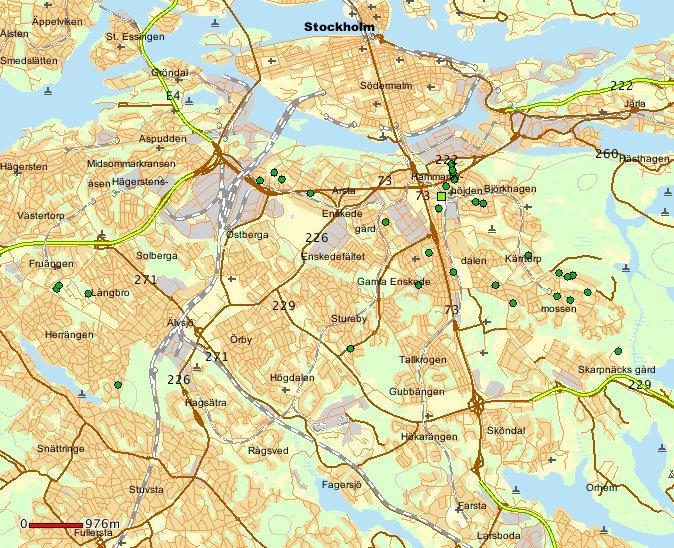 Kartan Nedan ses kartan över bostadsinbrott och försök till bostadsinbrott inom Lpo Globen.